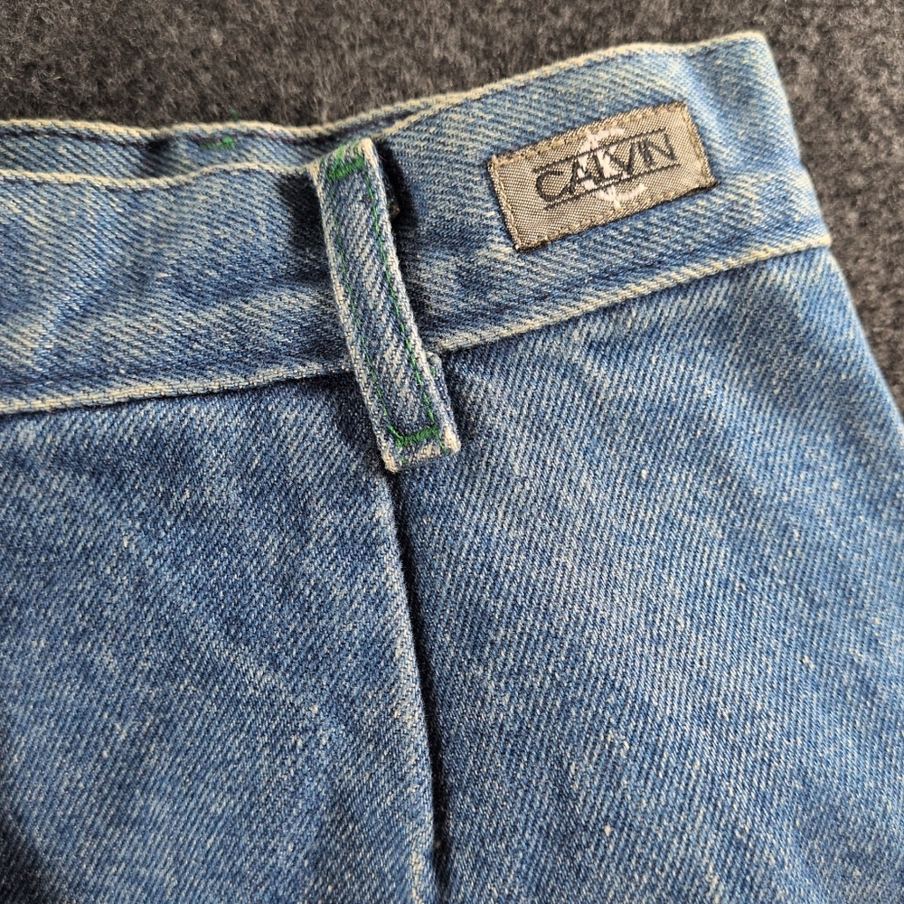 Vintage 80s Calvin Klein Denim Maxi Skirt with Front Pockets - Picture 5 of 7